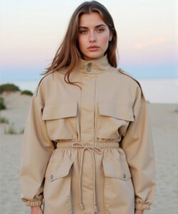 This-is-a-photograph-of-a-young-woman-standing-on-a-sandy-beach-at-sunset-The-woman-is-the-focal-point-of-the-image-positioned-slightly-off-center-to-the-left-She-has-long-light-brown