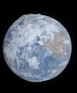Photograph-of-Earth-from-space-showcasing-its-blue-oceans-white-clouds-and-brown-landmasses-set-against-the-black-void