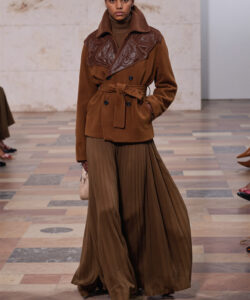 Brown Jacket Pleated Pants Wide Leg Fall Fashion Elegant Sophisticated Monochrome