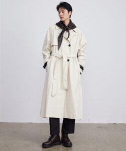 Classic Trench Coat Man In Beige Coat Black Scarf Boots