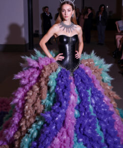 Cloud Dream Gown White Ruffled Dress With Voluminous Shoulders Ethereal Fashion