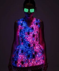 Electric Blue Pink Light Up Mini With LED Glasses