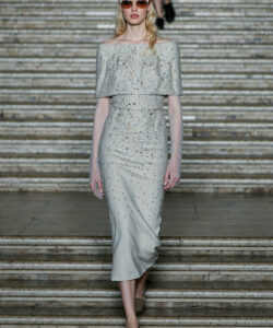Embellished Dress Off Shoulder Sheer Sleeves Elegant Evening Wear