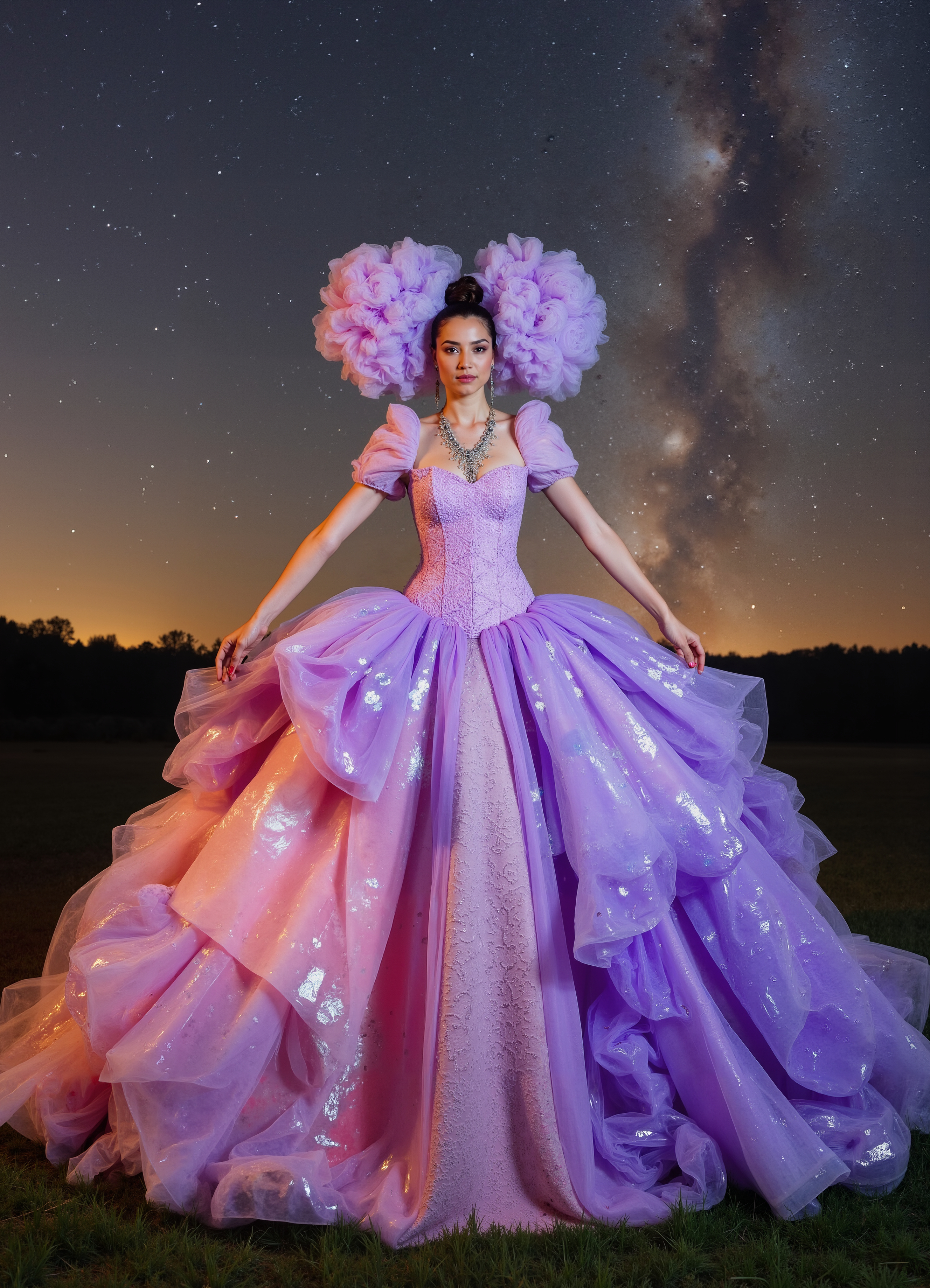Luminous Frost Gown White Light Up Dress With Textured Shoulders Blue Glow 1