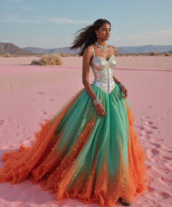 Luminous Ice Empress White Gown With Glowing Multicolor Shoulders 2