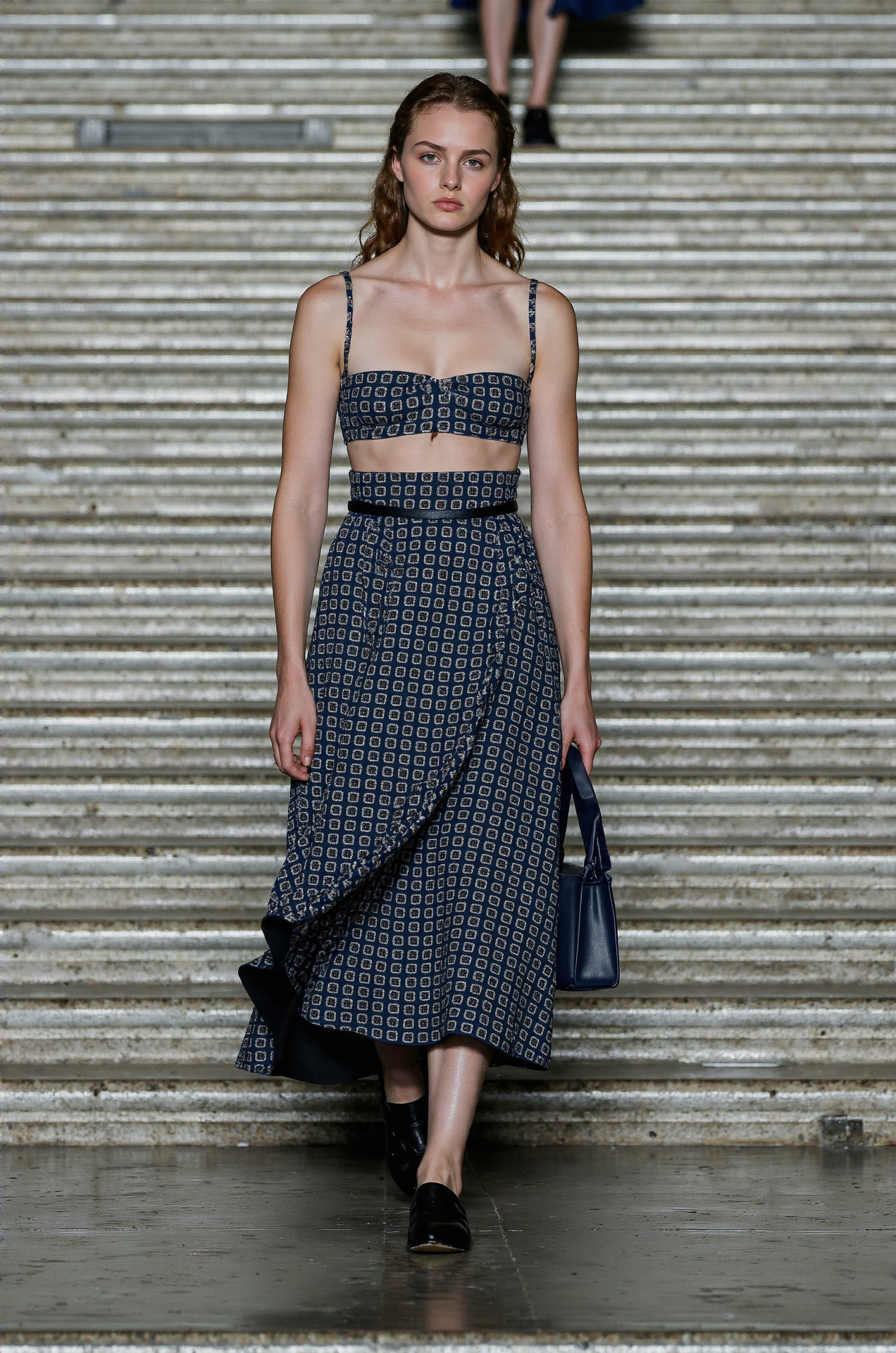 Patterned Crop Top Matching Midi Skirt Coordinated Set Resort Fashion