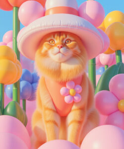 Orange Fur Flower Sfw Feline Plant Clothing Felid Orange_body Headwear Mammal Flower Plant Headgear Felis Domestic Cat Solo Male