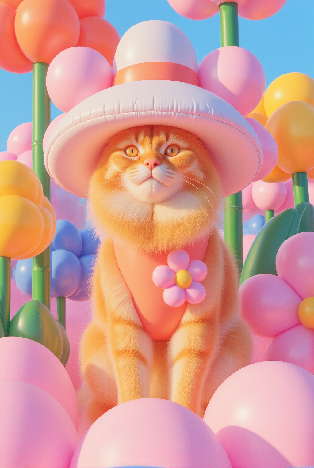 Orange Fur Flower Sfw Feline Plant Clothing Felid Orange_body Headwear Mammal Flower Plant Headgear Felis Domestic Cat Solo Male